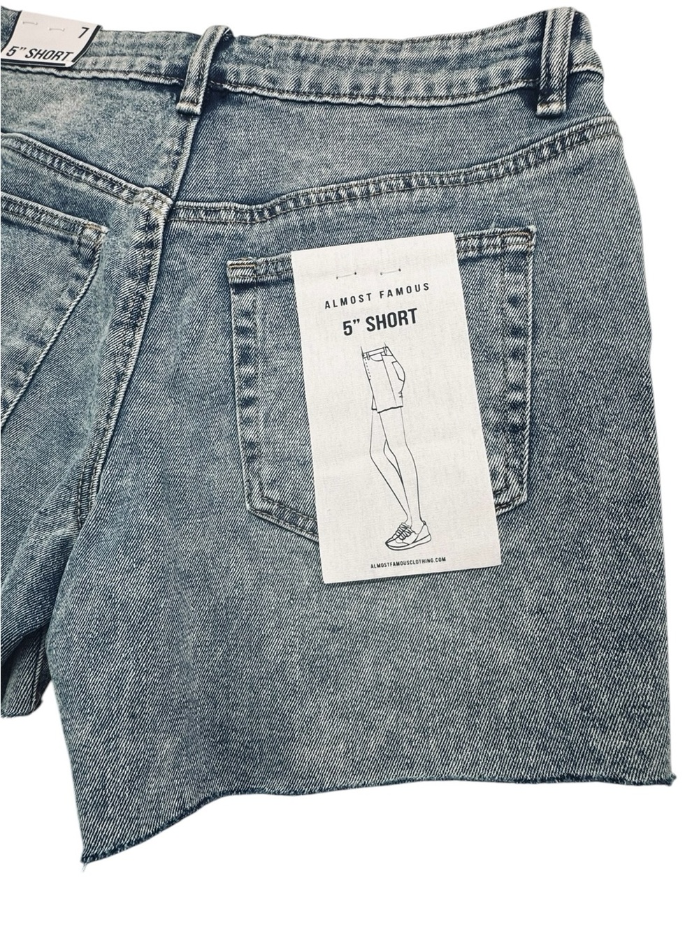 NWT Almost Famous High-Rise Acid Wash Denim Shorts - 5" - Picture 6 of 8